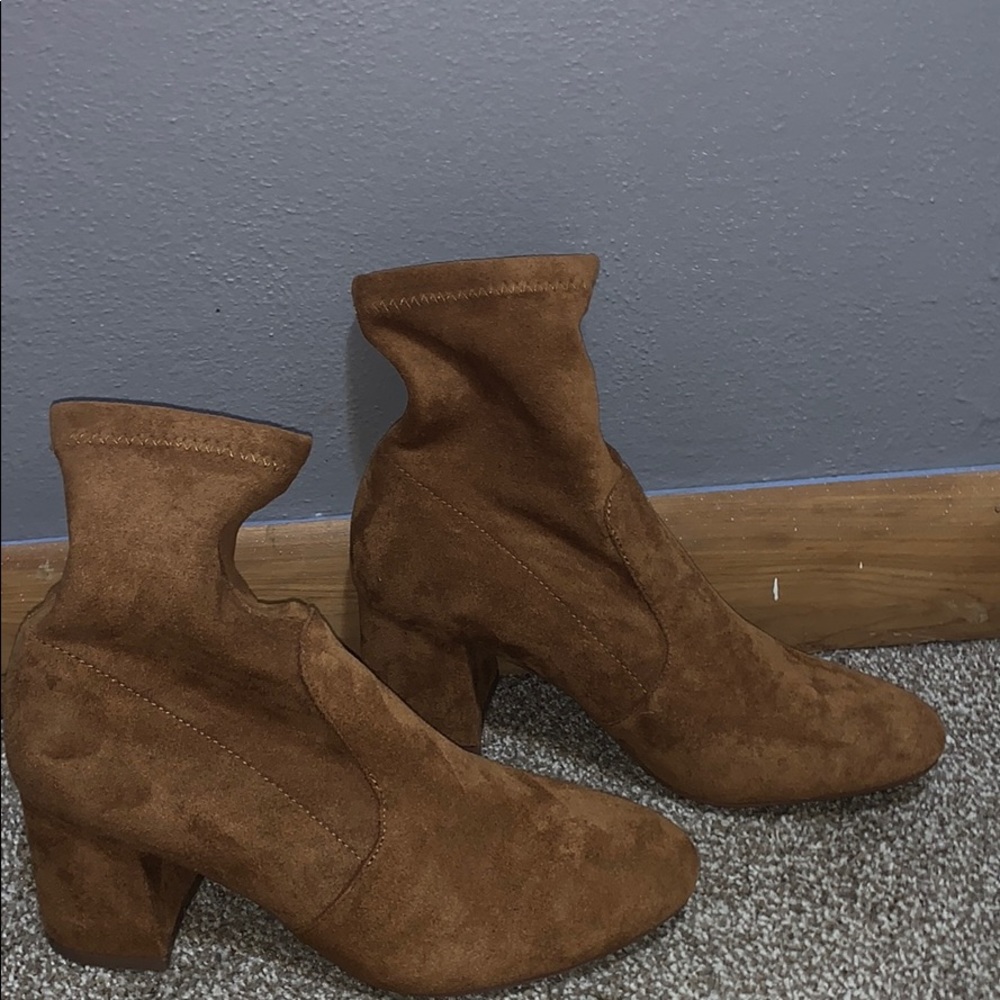 Brown Suede Ankle Booties
